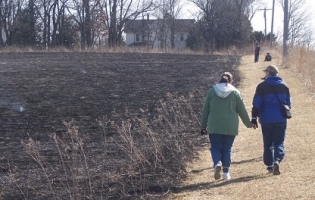 Post-burn walk through. (photographer unknown)